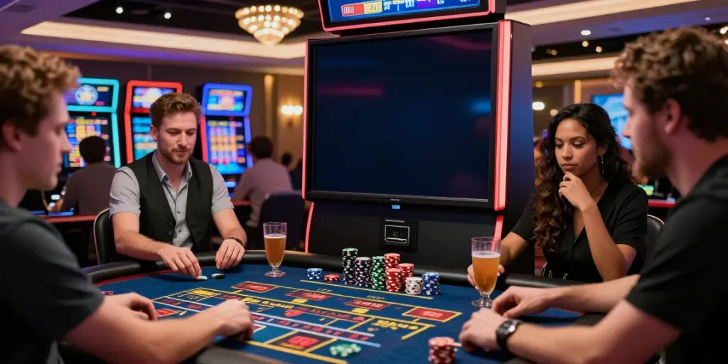 Exciting online gaming scene at du88 with players engaging on live dealer tables and vibrant atmosphere.