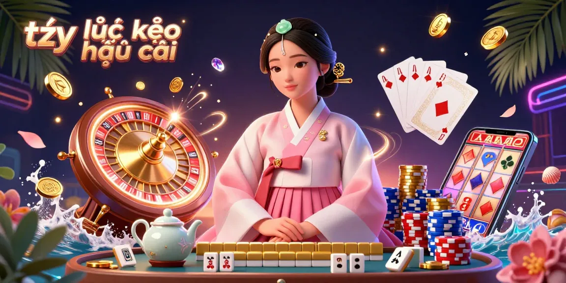 Experience tỷ lệ kèo nhà cái excitement with a stunning 3D gambling illustration featuring an Asian woman in elegant attire.