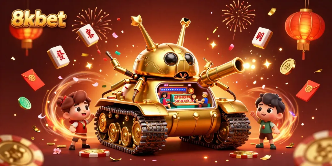 Experience thrilling gameplay at 8xbet with dynamic 3D casino elements, confetti, and festive decorations.
