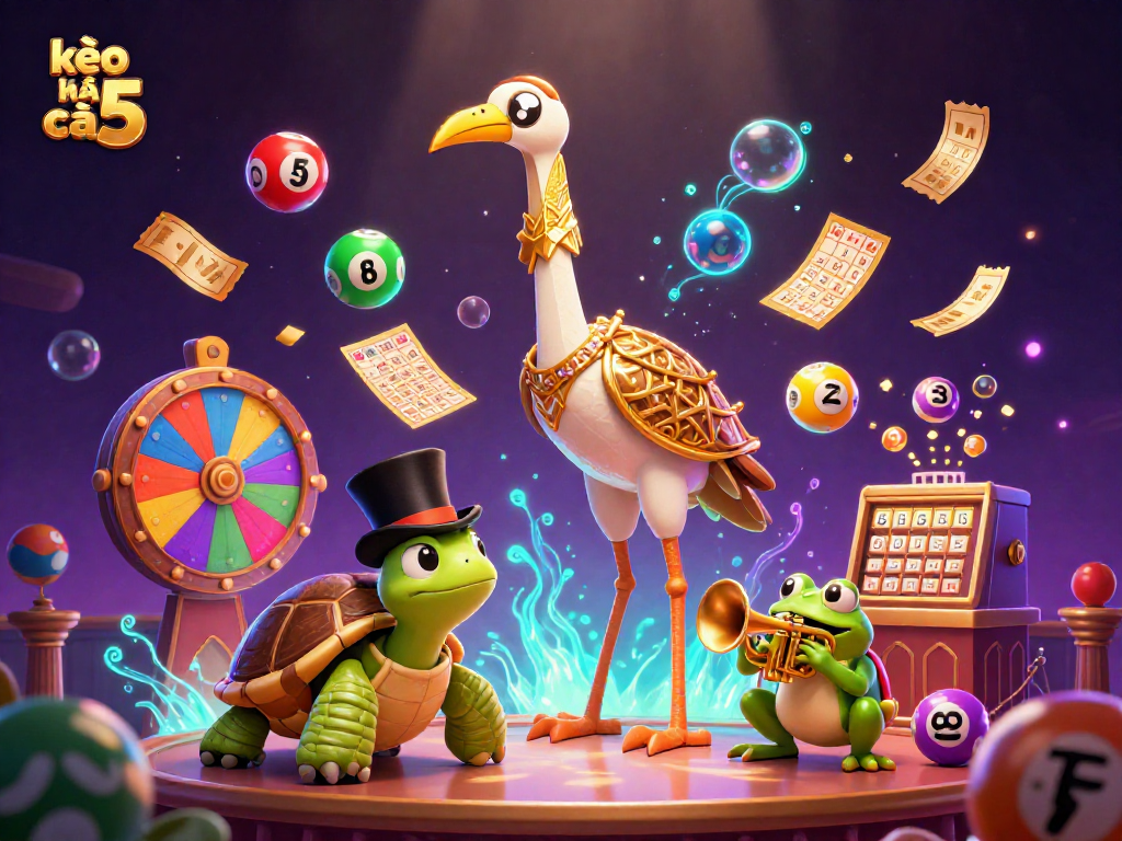 Experience the excitement with kèo nhà cái 5, featuring a lively casino scene and colorful game elements.