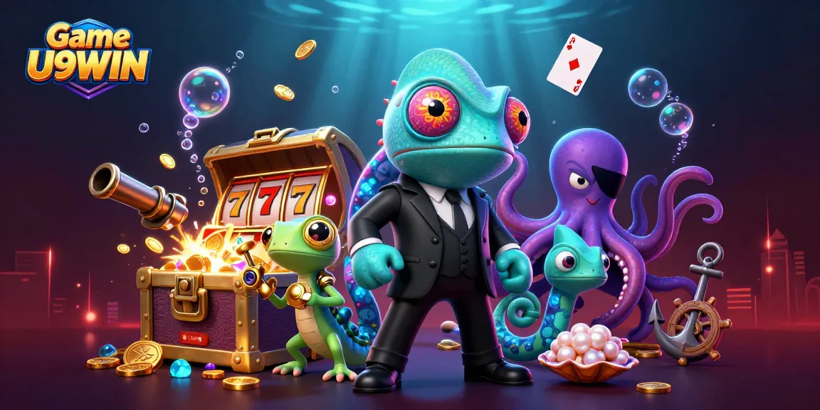Experience Game U9WIN thrilling action with vibrant characters amidst exploding treasure and dynamic slots.