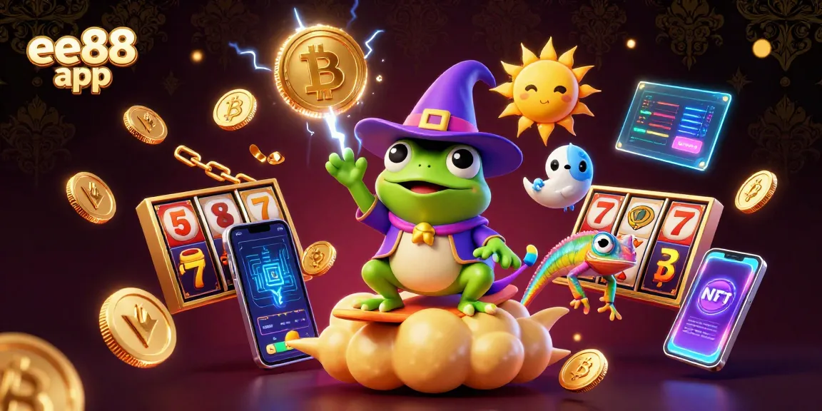 Engage with the ee88 app for dynamic casino experiences with golden coins, slot reels, and vibrant visuals.