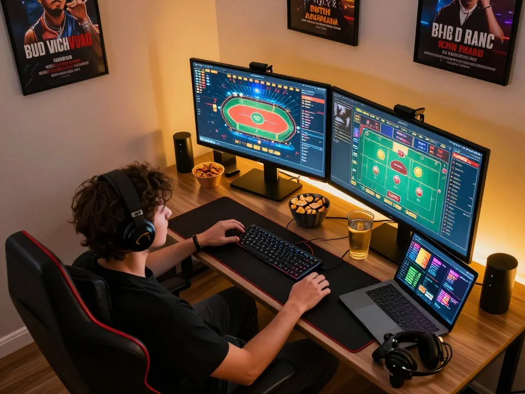 Players engaging with online casino games at 27G in a cozy home environment