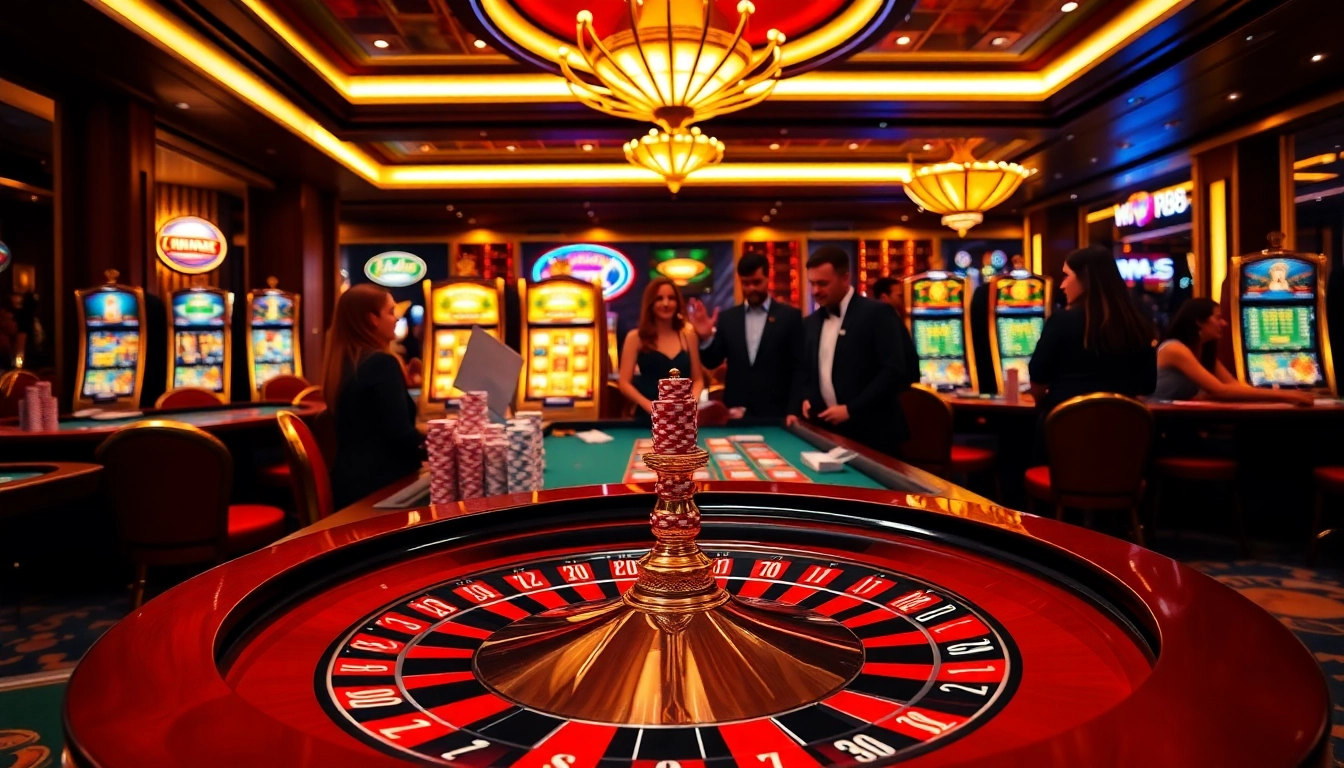 Experience the excitement of rr88 casino with vibrant gaming tables and enthusiastic players.