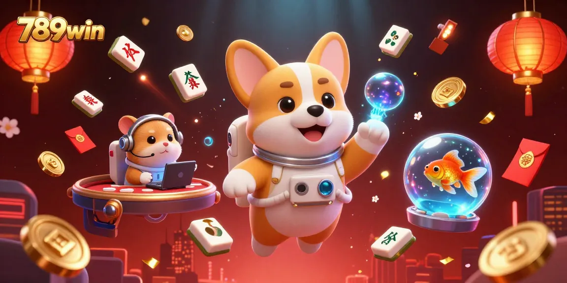 Experience the excitement of 789win in a cosmic casino adventure with floating characters and vibrant details.