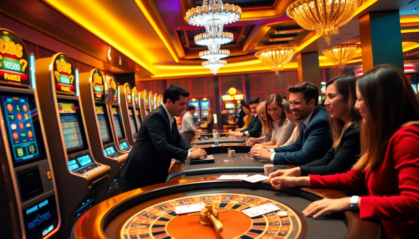 RR88 players celebrating wins at vibrant casino tables with chips and cards.