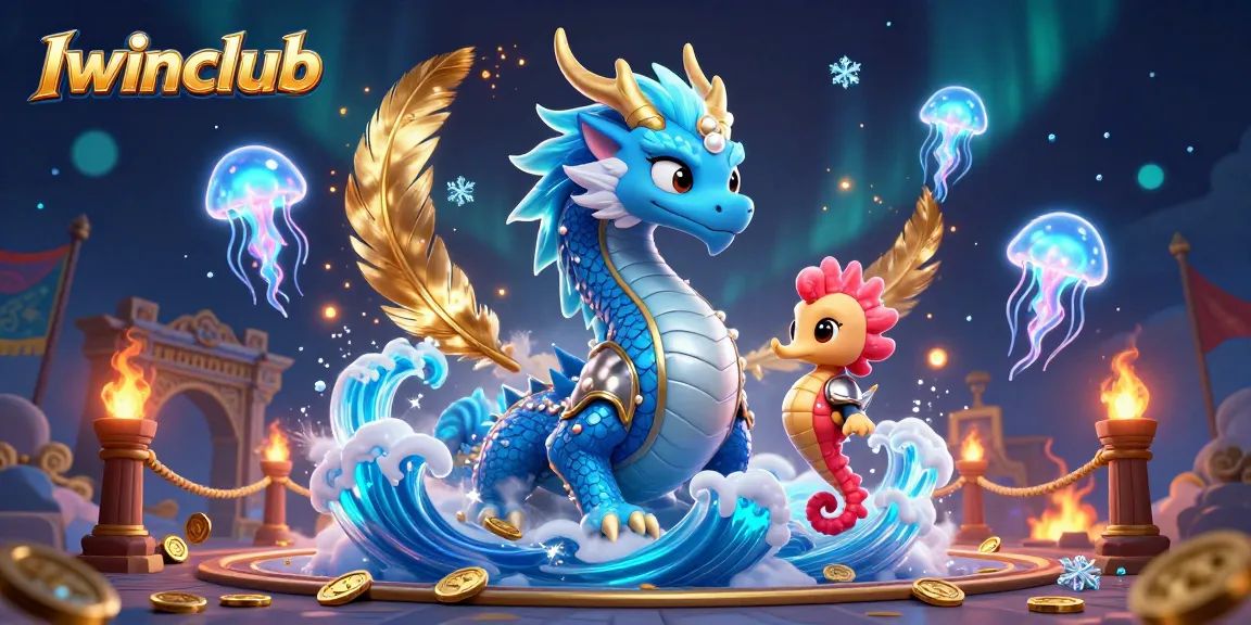 Iwinclub offers an exciting gaming experience with vibrant creatures and dynamic casino elements surrounding them.