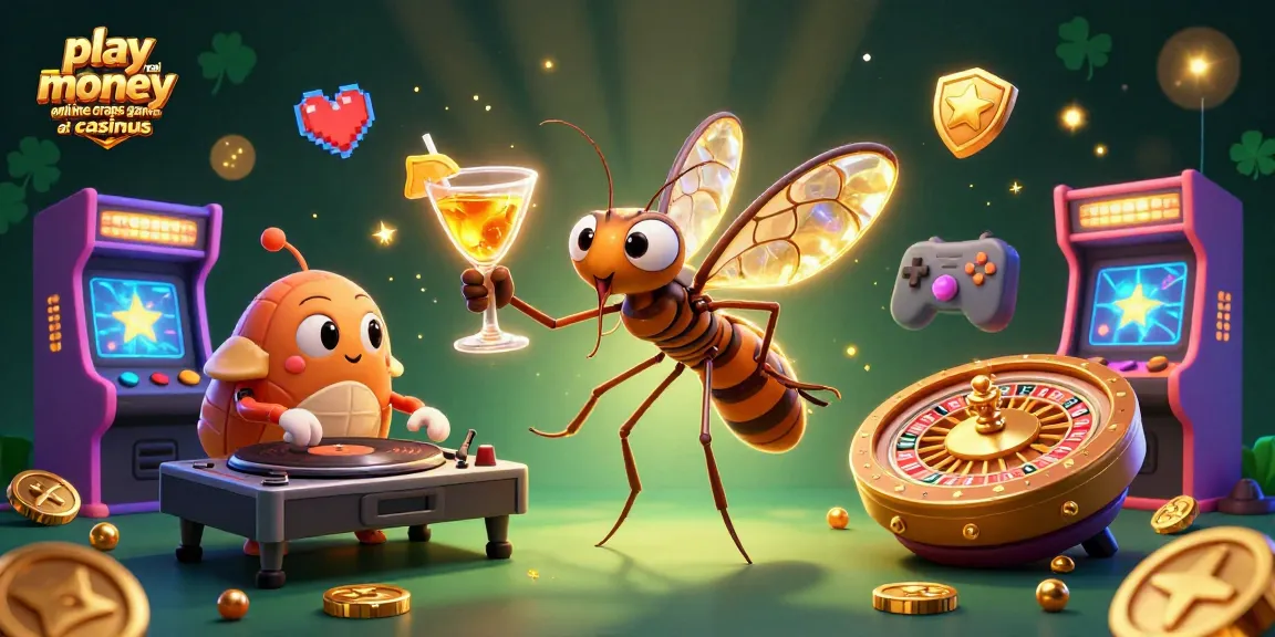 Play real money online craps game at casinous in a vibrant 3D casino illustration featuring a unique cast of characters.