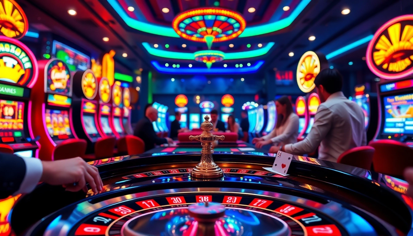 Pariez sur le meilleur site de paris sportif avec une scène de casino animée.