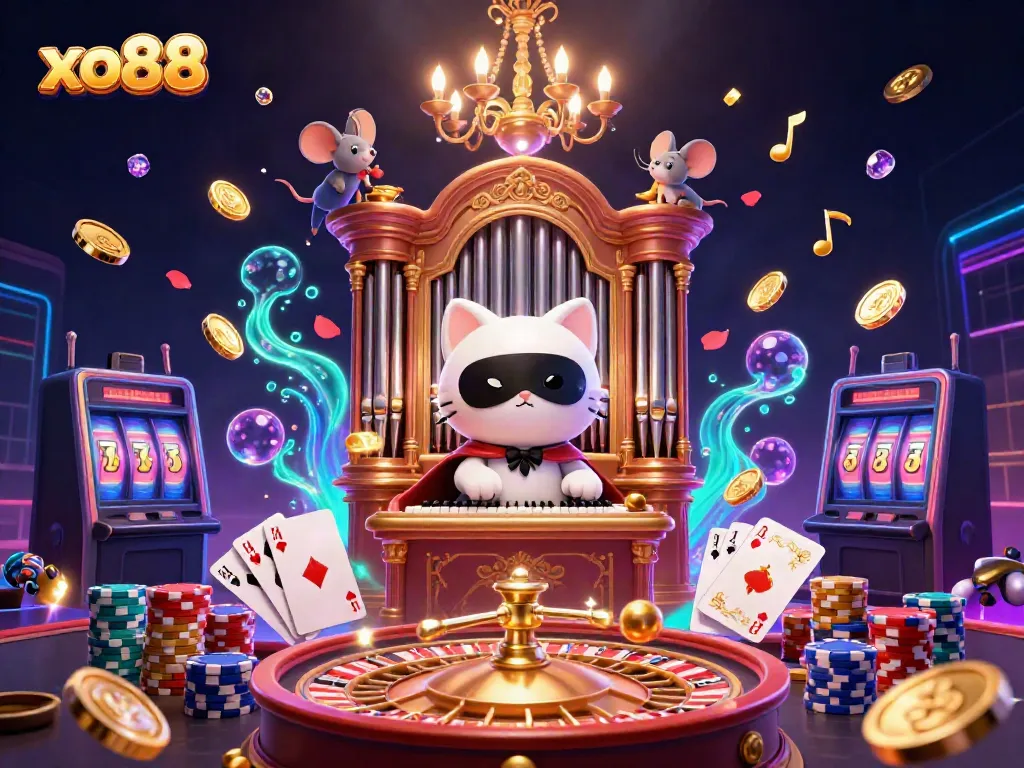 Experience the thrill of gaming at xo88 with vibrant characters and dynamic casino elements.