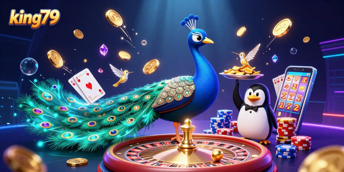Engage in seamless gaming adventures at king79 with dazzling peacock and vibrant casino elements.
