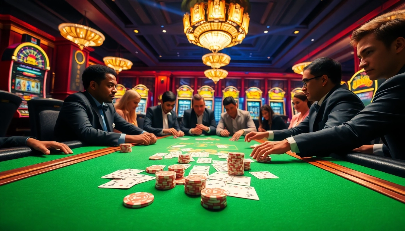 Experience high-stakes gaming at l567 with professional casino tables and vibrant slot machines.