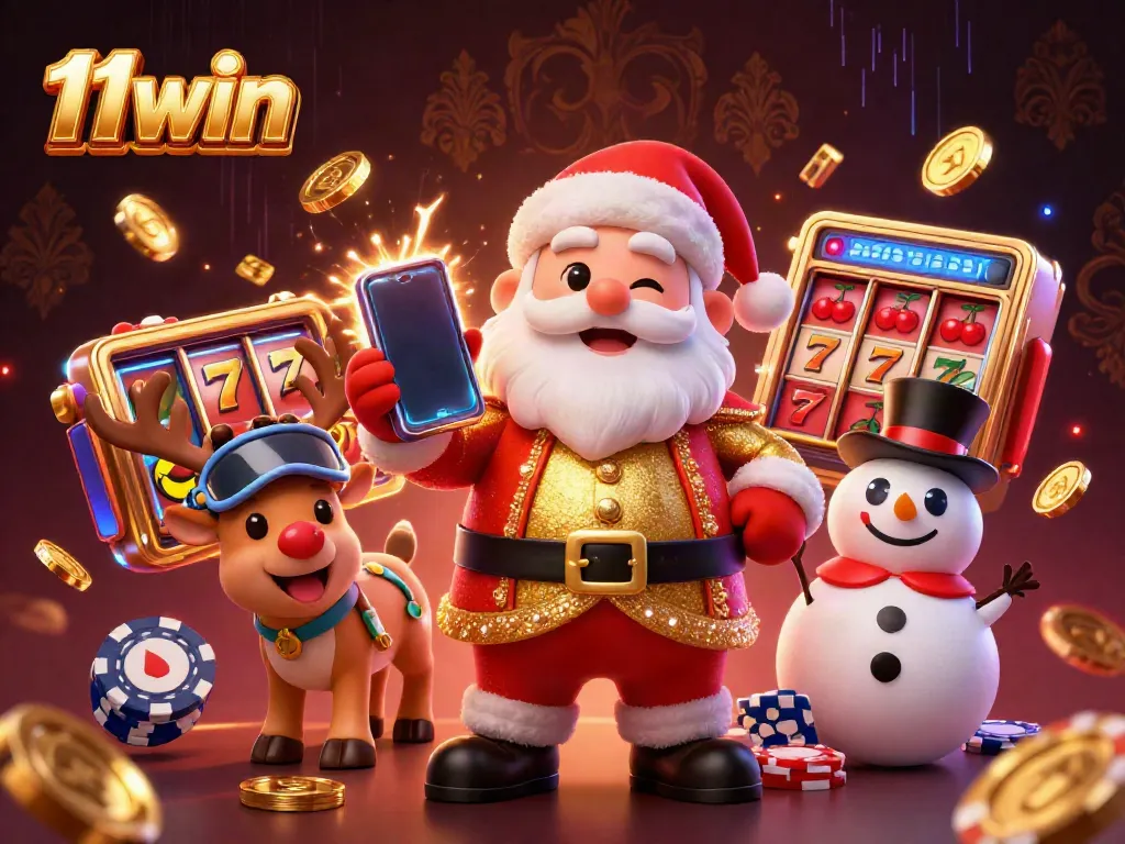 Spin and win with 11win's spectacular casino games featuring Santa and friends in action.