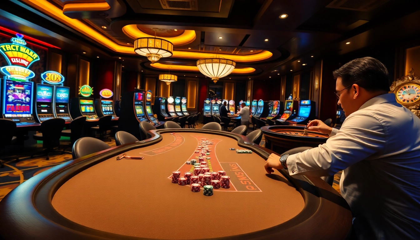 Sinta a emoção do cassino enquanto os jogadores interagem com as máquinas caça-níqueis e as mesas de poker da 78BR.