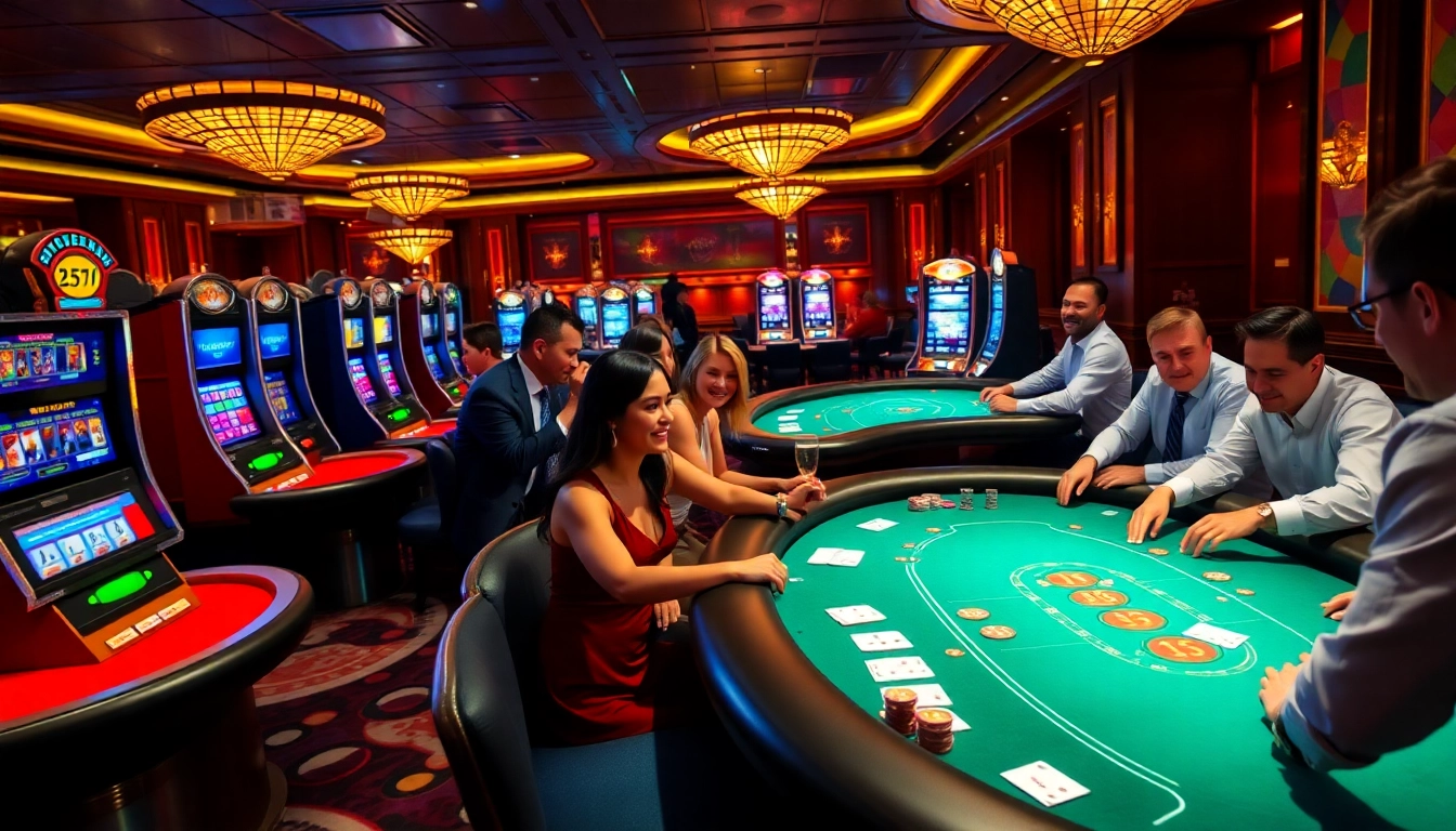 Join the excitement at L567 casino, showcasing thrilling table games and vibrant slot machines.