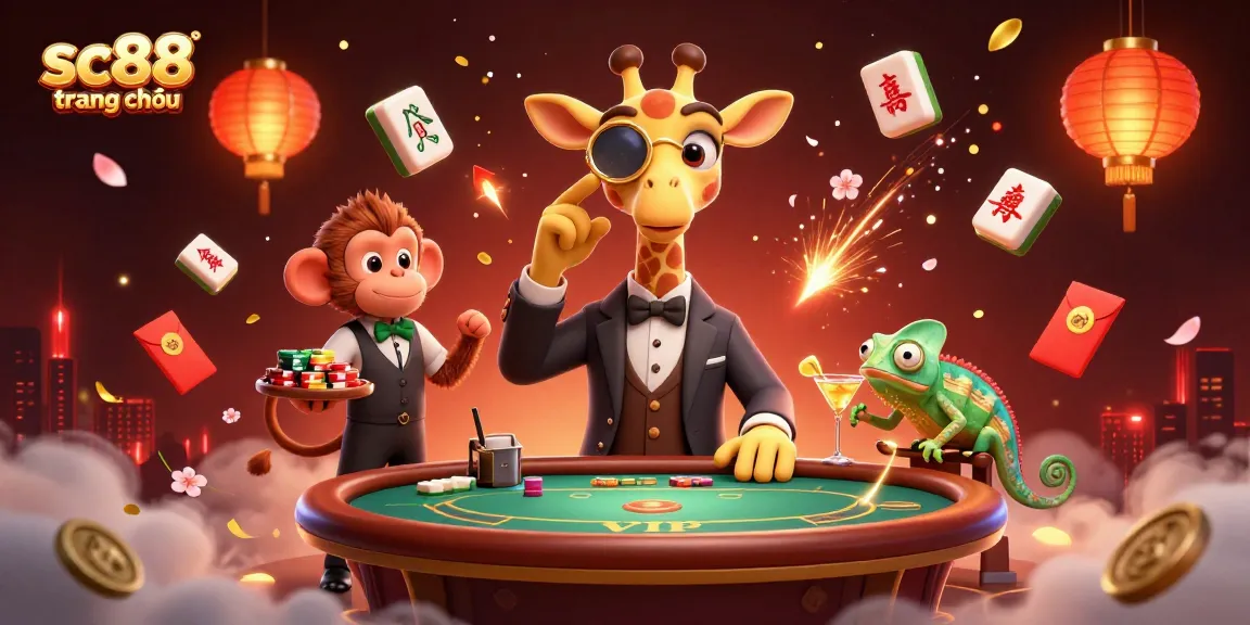 Experience the thrilling world of sc88 trang chủ with vibrant gaming elements and characters in a dynamic casino scene.