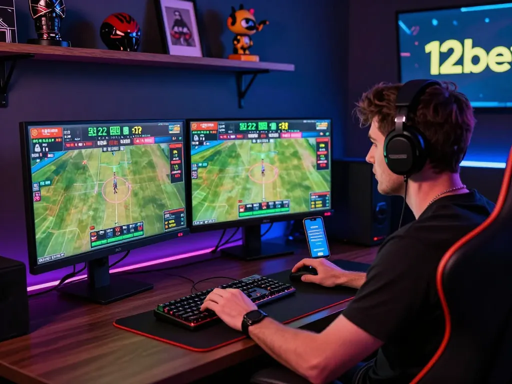 Player immersed in a thrilling 12bet brasil gaming experience with live betting and dynamic odds on modern screens.