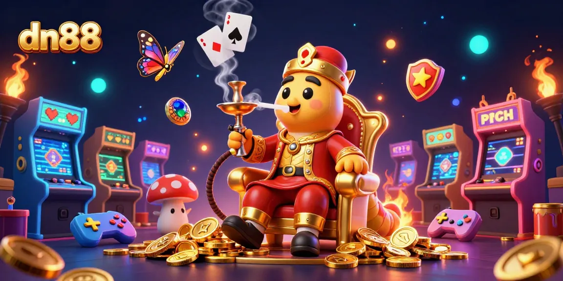 Experience thrilling gameplay action at dn88 with a vibrant casino scene featuring a hookah-master and dazzling game elements.