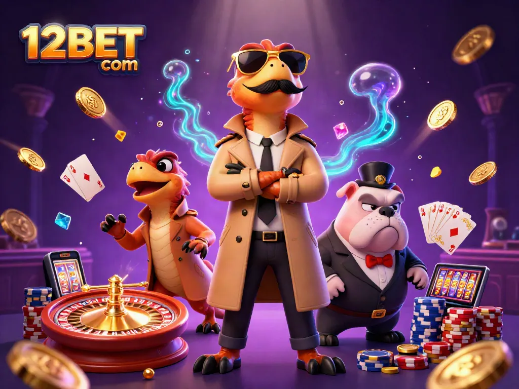 Experience dynamic action with 12BET com, as three raptors in disguise attempt VIP casino entry.