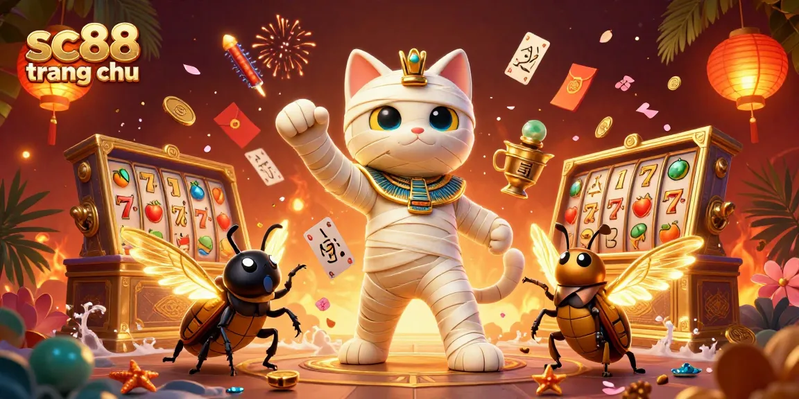 Experience the thrilling world of sc88 trang chủ with a vibrant 3D casino illustration featuring unique characters and dynamic elements.