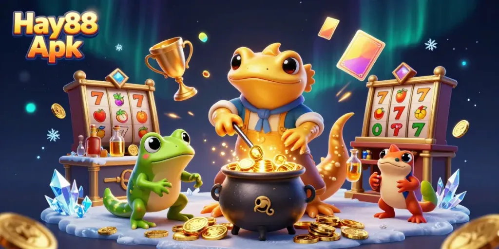 Experience exciting gameplay with Hay88 Apk in an immersive casino scene featuring magical characters and dynamic elements.
