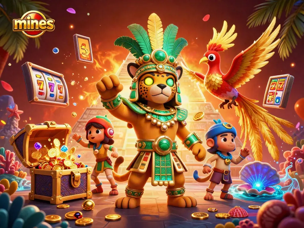 Engage in the mines casino with a vibrant scene featuring a jaguar priest and quetzal bird.