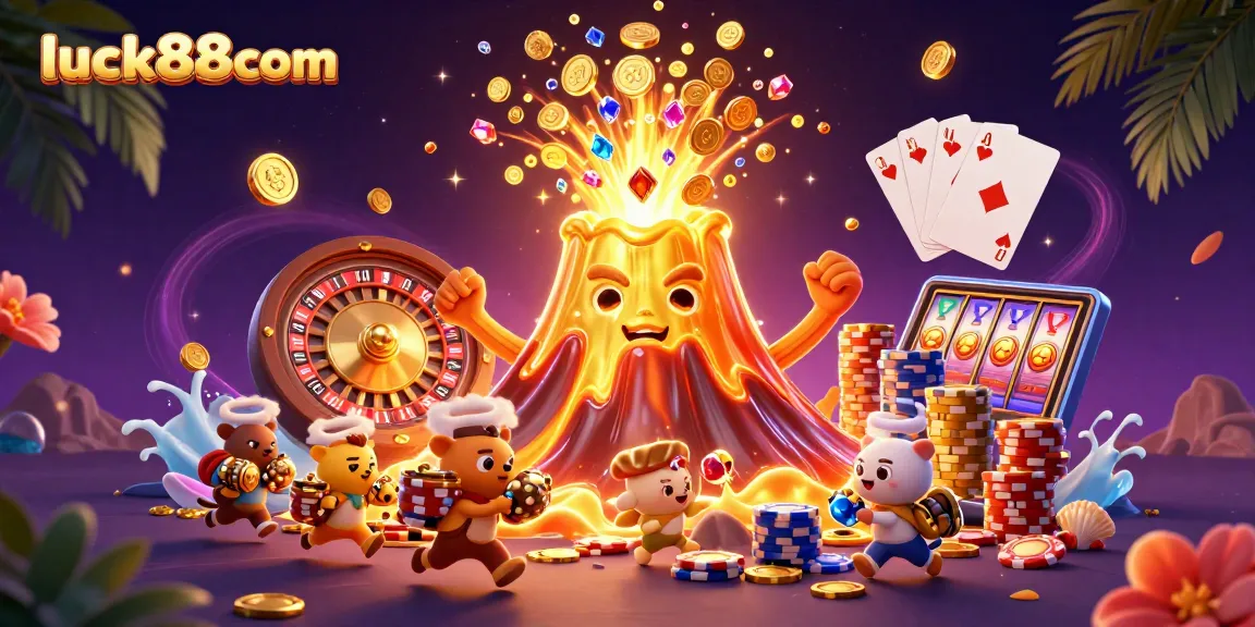 Spin and win with luck88com's vibrant 3D casino games and treasure-filled explosion.