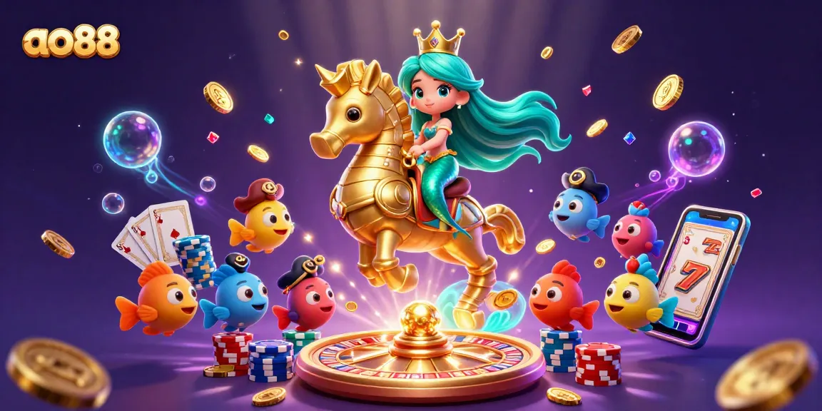 Engage in thrilling casino gameplay at ao88 amid sparkling gems and golden coins.