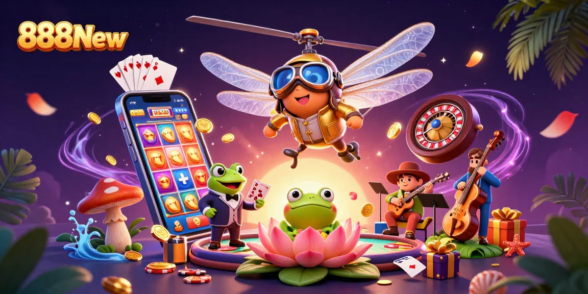 Experience exciting gameplay at 888New with a vibrant casino scene featuring engaging characters and rich visuals.