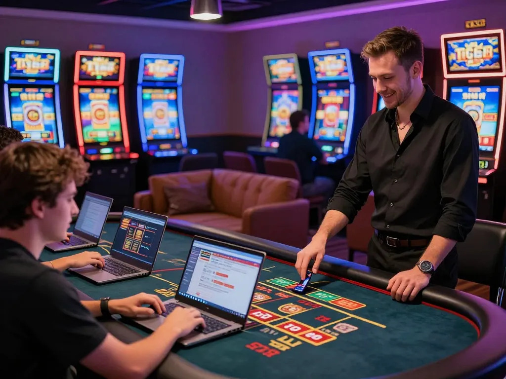 Thrilling gaming experience at TG 88 online casino with diverse players engaged in vibrant games.