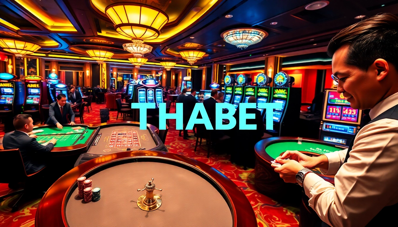 Players enjoy a dynamic gaming experience at THABET casino, showcasing excitement and professionalism.