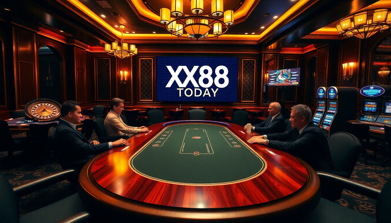 Experience thrill with high-stakes poker at XX88 TODAY in an elegant casino.