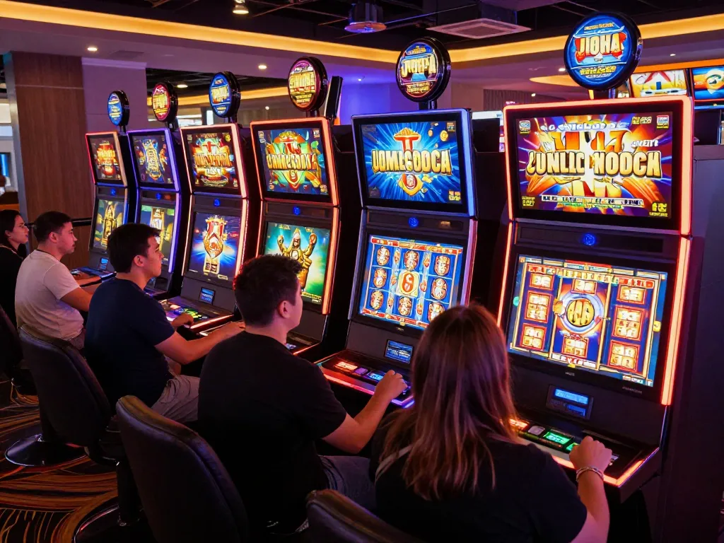 Players enjoying exciting slots at 81ff online casino with vibrant displays and engaging gameplay