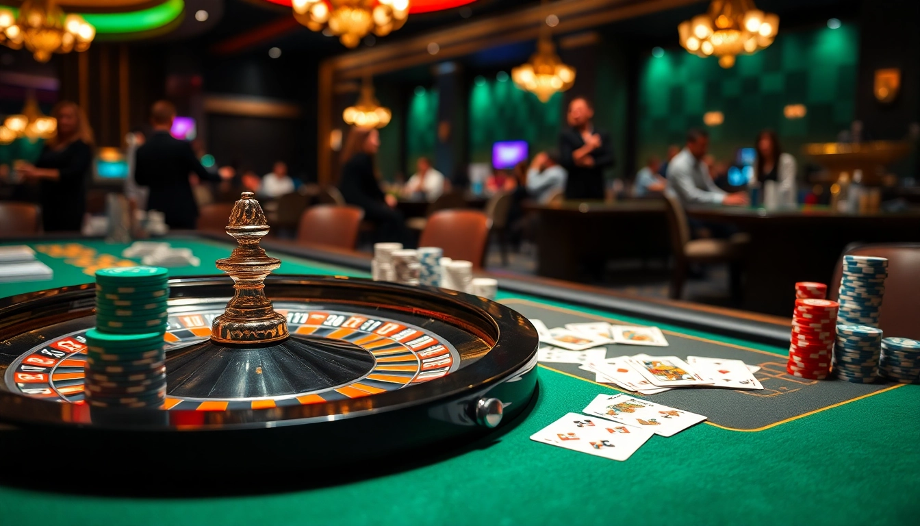 Experience the thrill of betting at 28BET with luxurious casino tables and vibrant poker chips.
