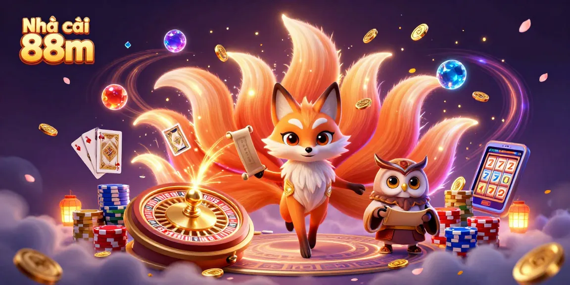 Experience the thrill of Nhà cái 88m with vibrant gaming elements and rich visuals in a dynamic casino scene.