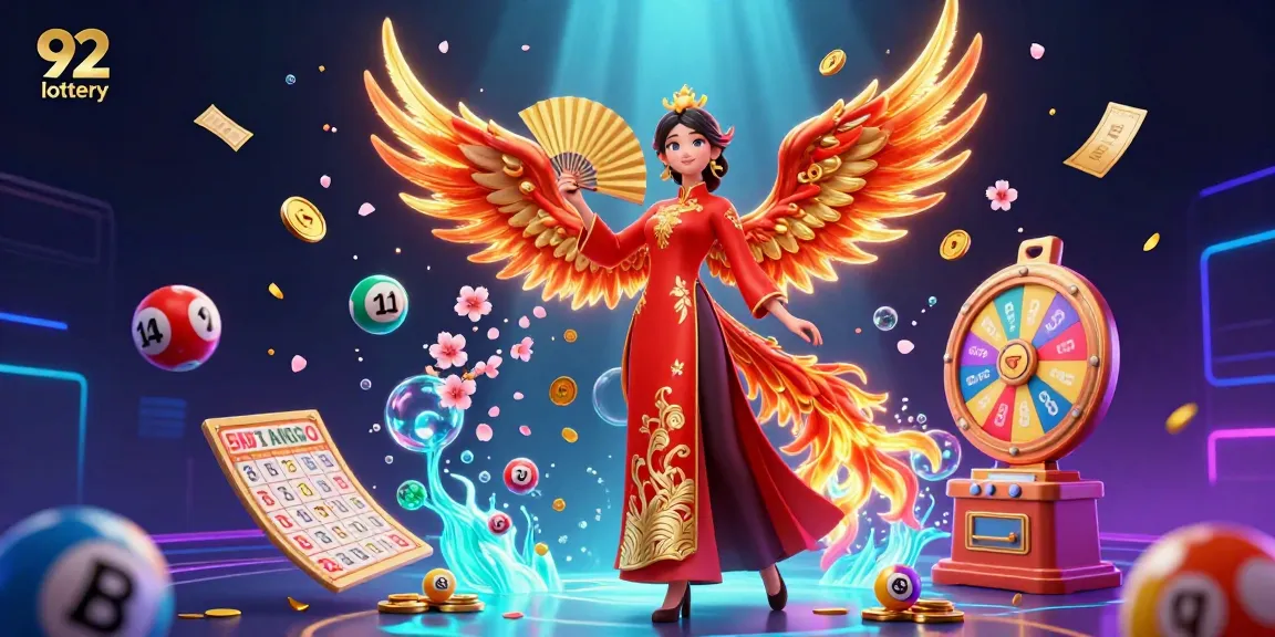 Experience the excitement of 92 lottery with vibrant balls and dynamic gaming elements in a festive scene.