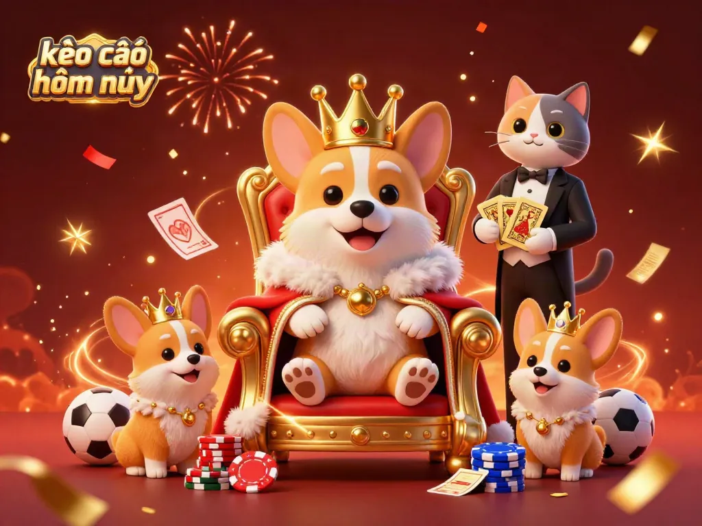 Experience the excitement of kèo nhà cái hôm nay with vibrant 3D characters and sports betting elements.