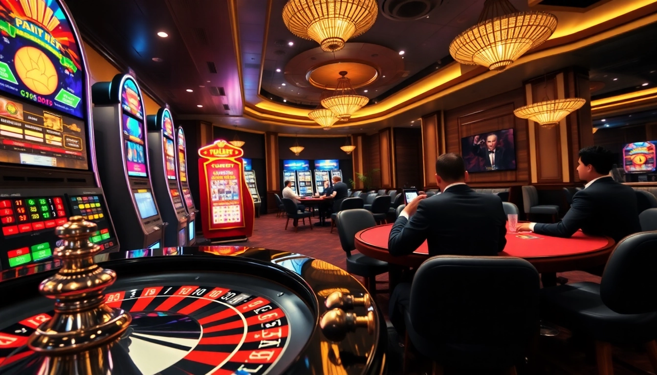 Players enjoying an immersive gaming experience at I9BET's modern casino facilities.