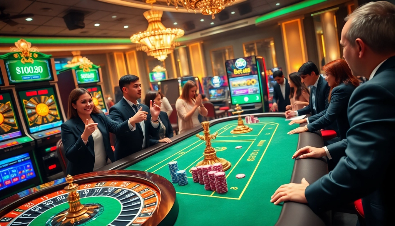 Players enjoying an exciting Bet 88 casino experience with dynamic games and vibrant atmosphere.