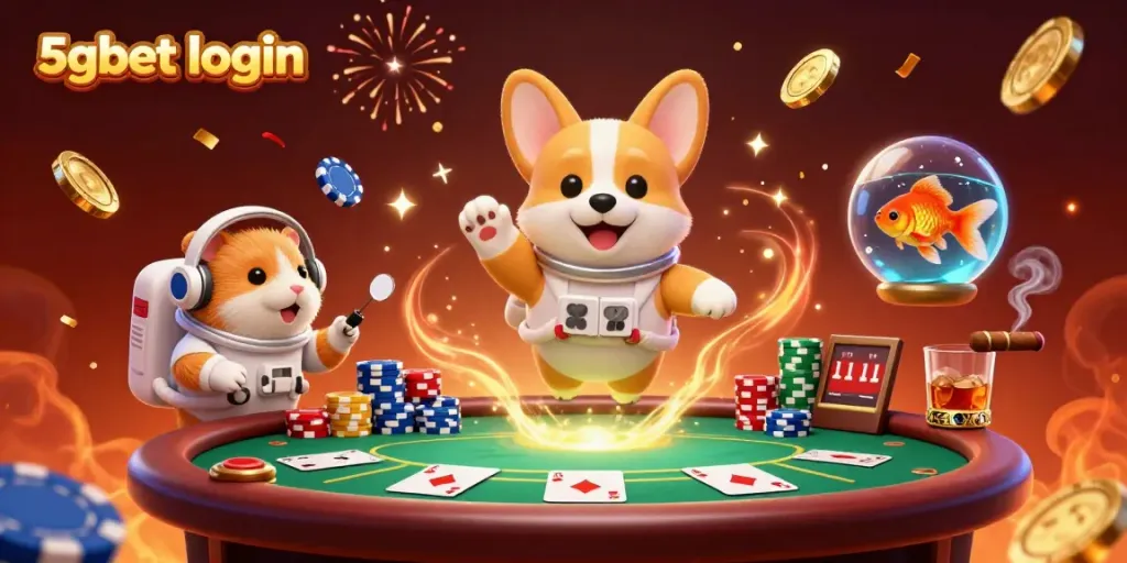 Engage with the vibrant universe of 5gbet login, showcased through a thrilling space casino scene with colorful poker elements!